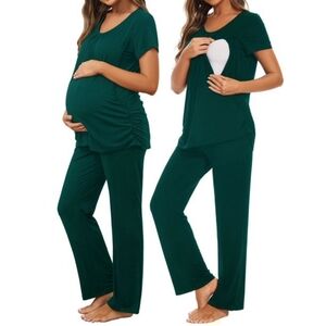 Women's Maternity Nursing Pajamas Short Sleeve Nursing Pjs Sleepwear Set